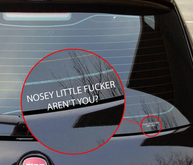 Nosey little f#cker aren't you? sticker funny vinyl decal